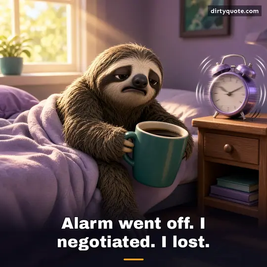 Alarm went off. I negotiated. I lost.
