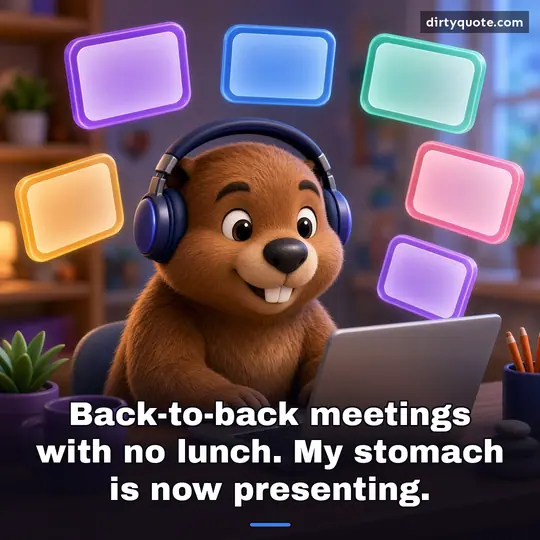 Back-to-back meetings with no lunch. My stomach is now presenting.