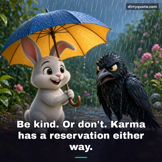 Be kind. Or don't. Karma has a reservation either way.