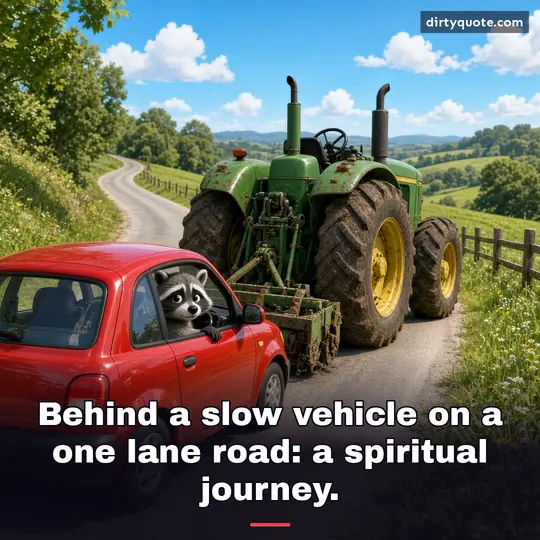Behind a slow vehicle on a one lane road: a spiritual journey.