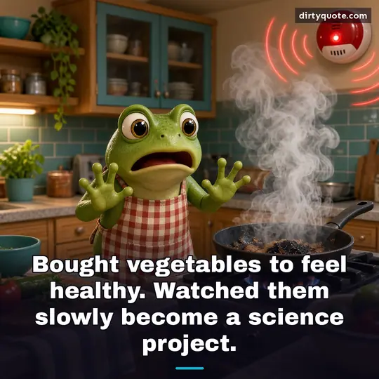 Bought vegetables to feel healthy. Watched them slowly become a science project.