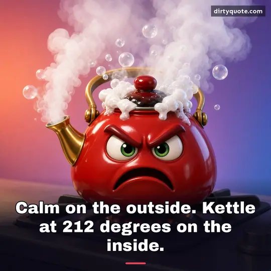 Calm on the outside. Kettle at 212 degrees on the inside.