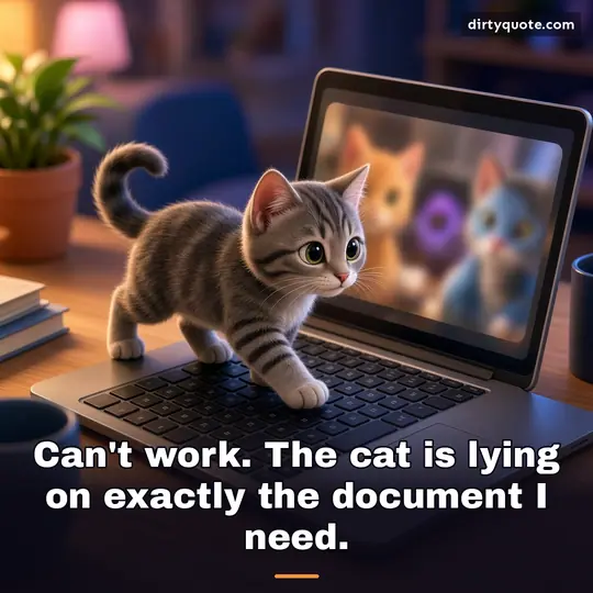 Can't work. The cat is lying on exactly the document I need.