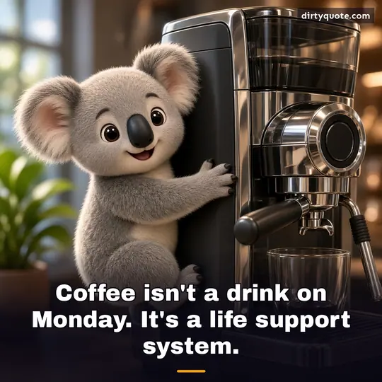 Coffee isn't a drink on Monday. It's a life support system.