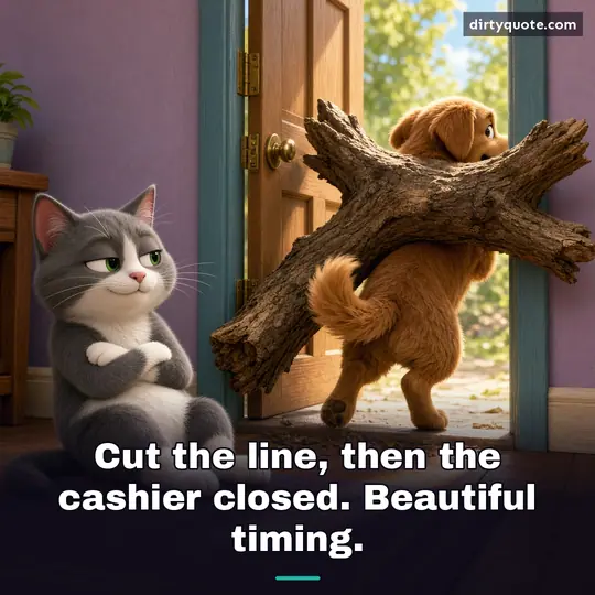 Cut the line, then the cashier closed. Beautiful timing.
