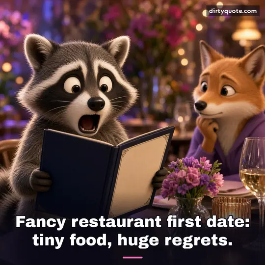 Fancy restaurant first date: tiny food, huge regrets.