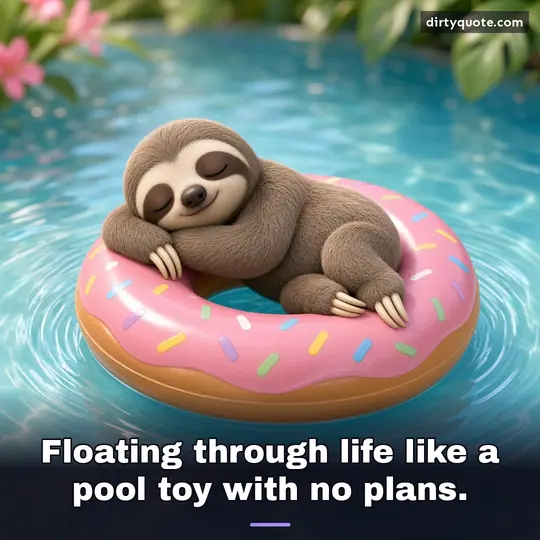 Floating through life like a pool toy with no plans.