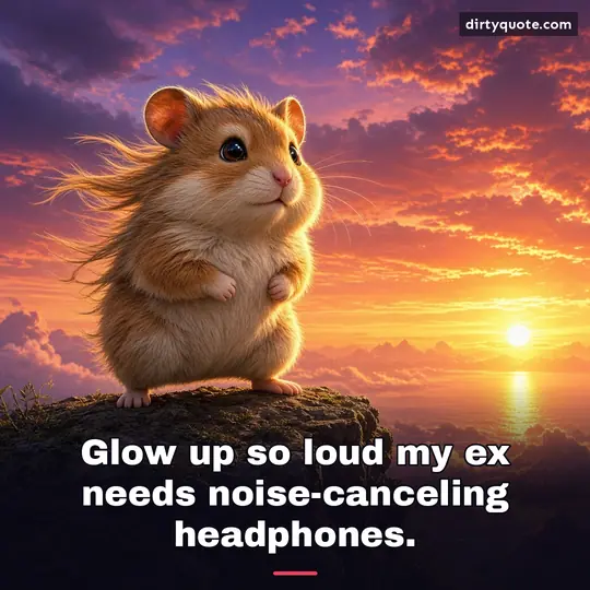 Glow up so loud my ex needs noise-canceling headphones.