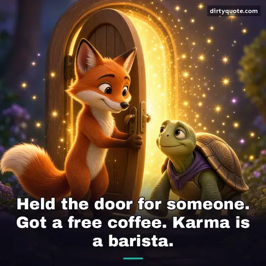 Held the door for someone. Got a free coffee. Karma is a barista.