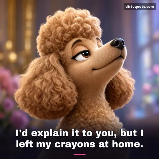 I'd explain it to you, but I left my crayons at home.