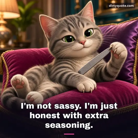 I'm not sassy. I'm just honest with extra seasoning.