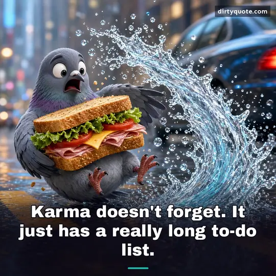 Karma doesn't forget. It just has a really long to-do list.