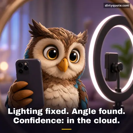 Lighting fixed. Angle found. Confidence: in the cloud.