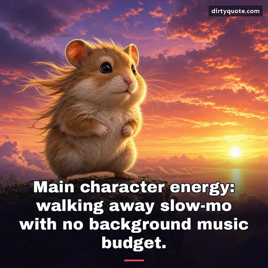 Main character energy: walking away slow-mo with no background music budget.