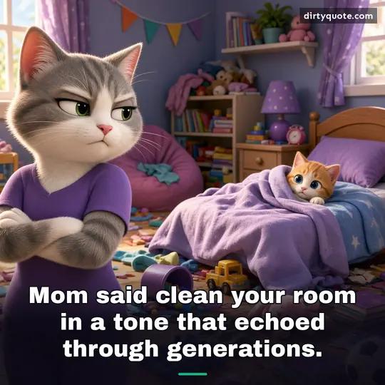 Mom said clean your room in a tone that echoed through generations.