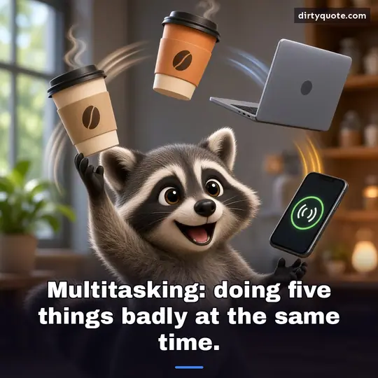 Multitasking: doing five things badly at the same time.