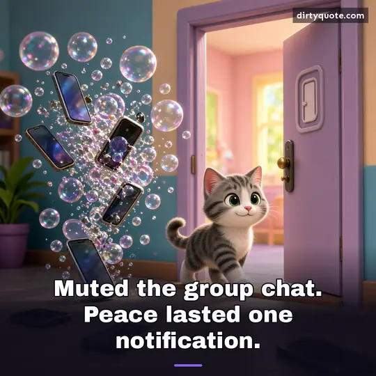 Muted the group chat. Peace lasted one notification.