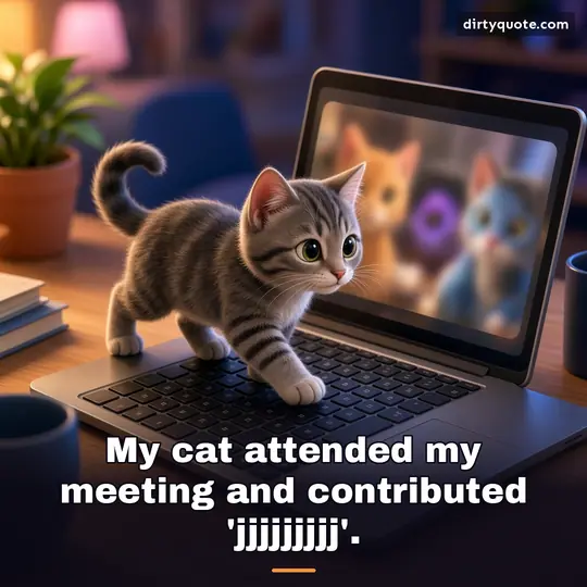 My cat attended my meeting and contributed 'jjjjjjjjj'.