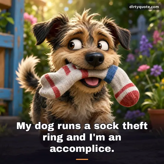 My dog runs a sock theft ring and I'm an accomplice.