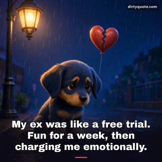 My ex was like a free trial. Fun for a week, then charging me emotionally.