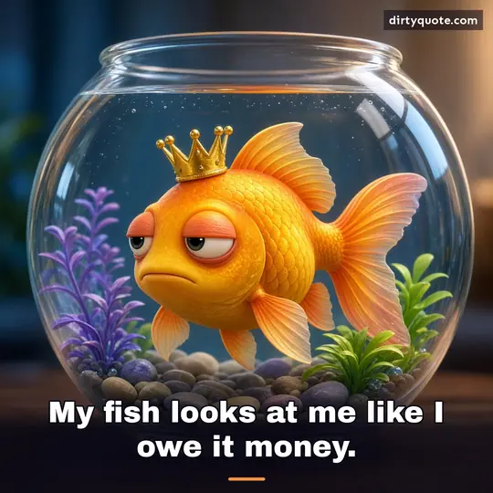 My fish looks at me like I owe it money.