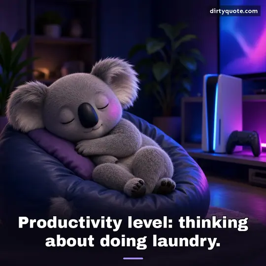 Productivity level: thinking about doing laundry.