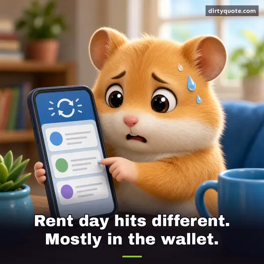 Rent day hits different. Mostly in the wallet.