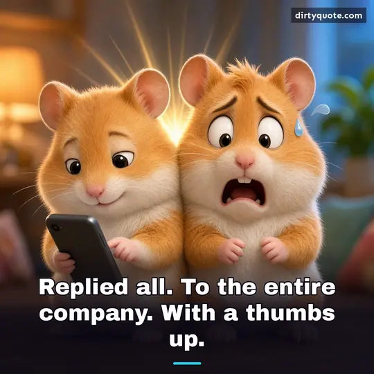 Replied all. To the entire company. With a thumbs up.