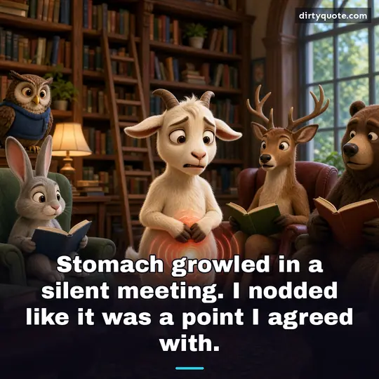 Stomach growled in a silent meeting. I nodded like it was a point I agreed with.