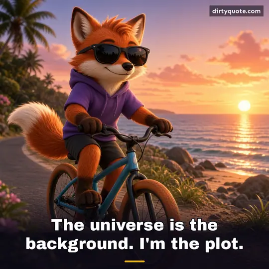 The universe is the background. I'm the plot.