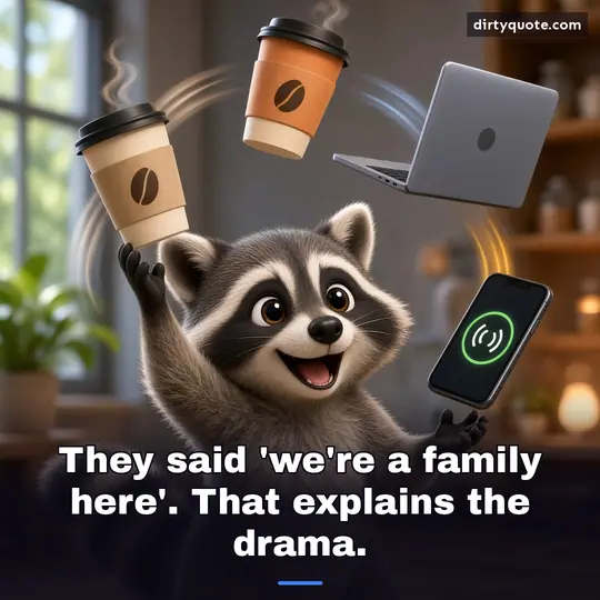 They said 'we're a family here'. That explains the drama.