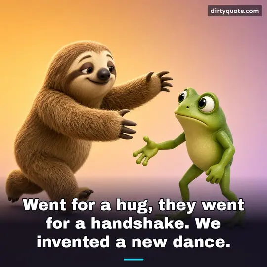Went for a hug, they went for a handshake. We invented a new dance.