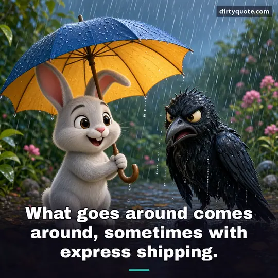 What goes around comes around, sometimes with express shipping.